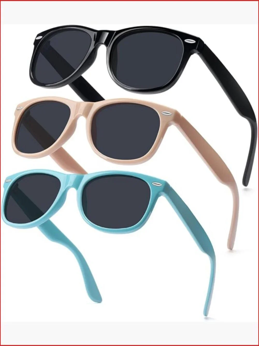 Kids Polarized Sunglasses UV Protection Retro Shades 3-Pack